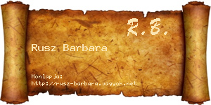 Rusz Barbara névjegykártya
